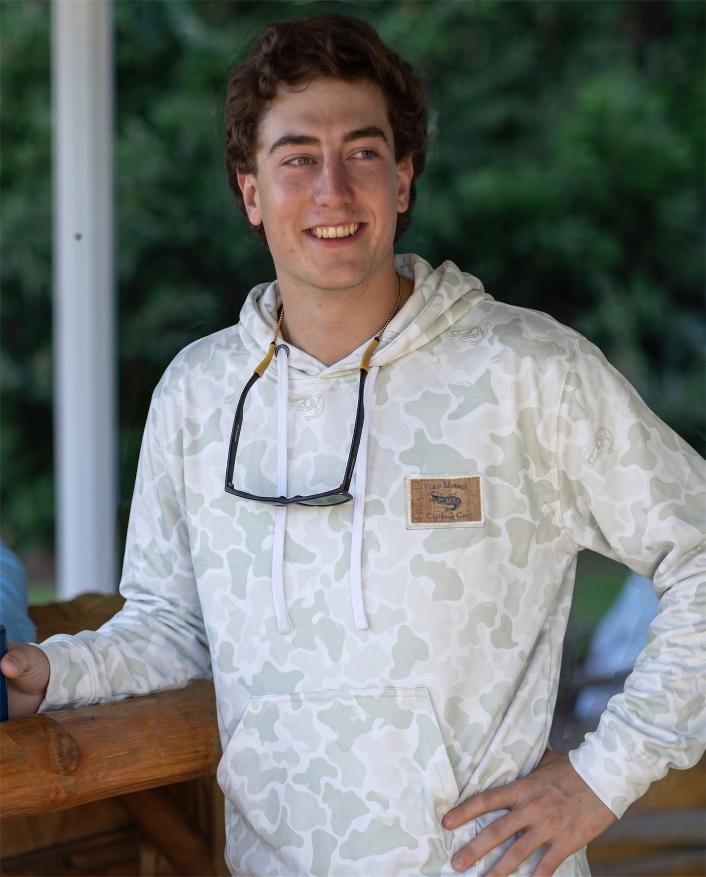 New School Camo Mid Weight Hoodie - White
