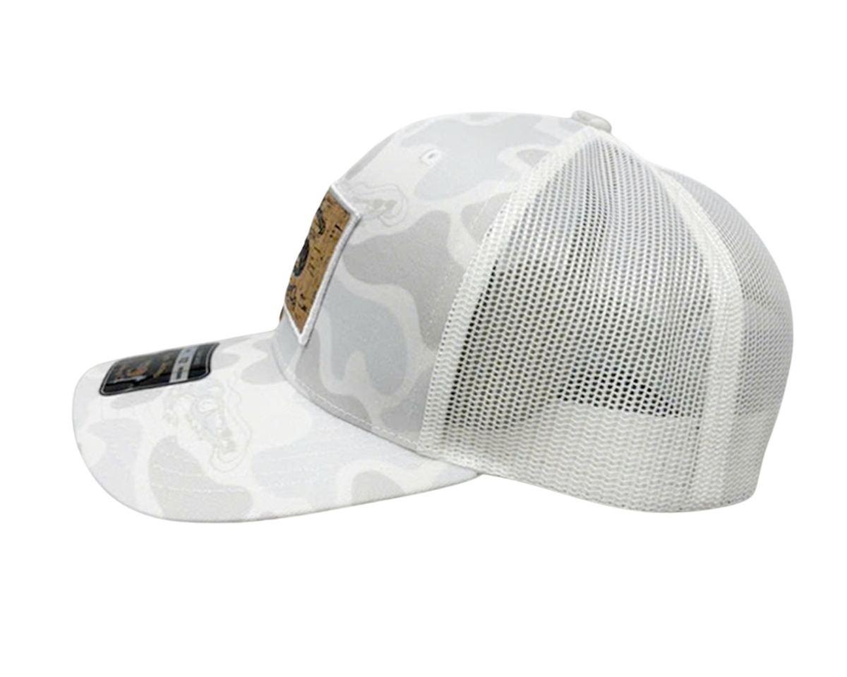 White Camo New School Trucker