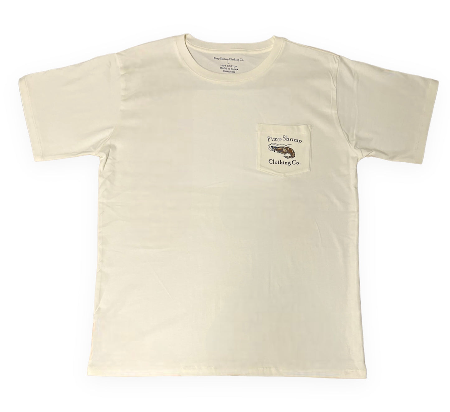Short Sleeve Camo-Back Pocketed T-Shirt - Cream
