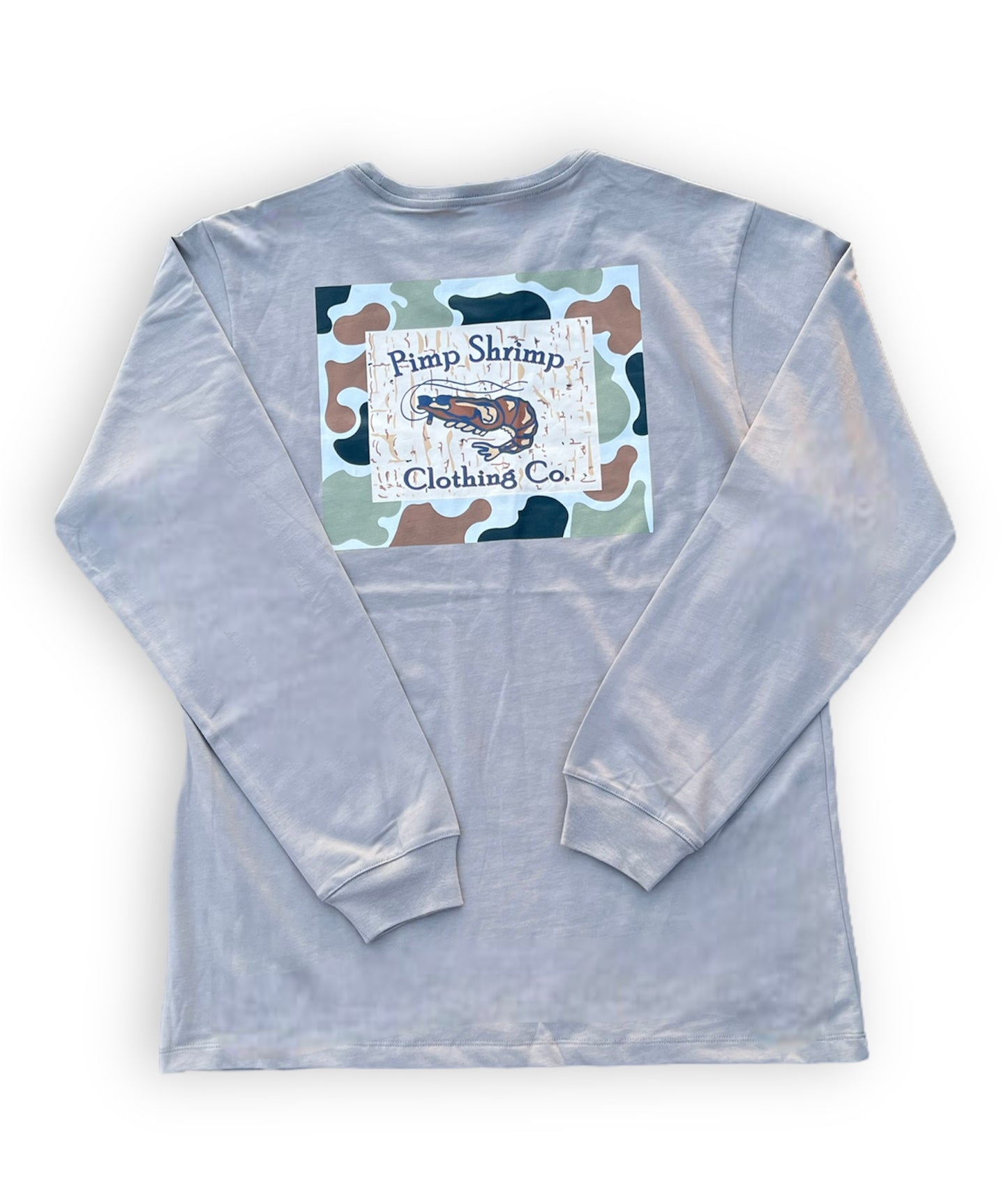 The Camo-Back Long Sleeve Pocketed T-Shirt