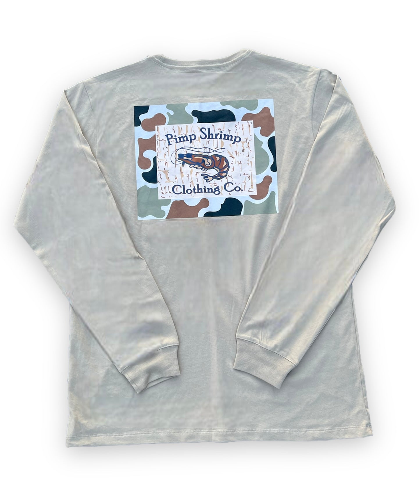 The Camo-Back Long Sleeve Pocketed T-Shirt
