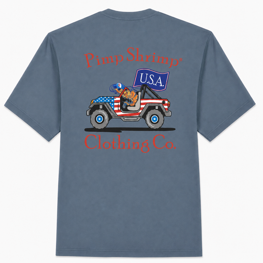 "Off-Road American" Short Sleeve Pocketed T-Shirt