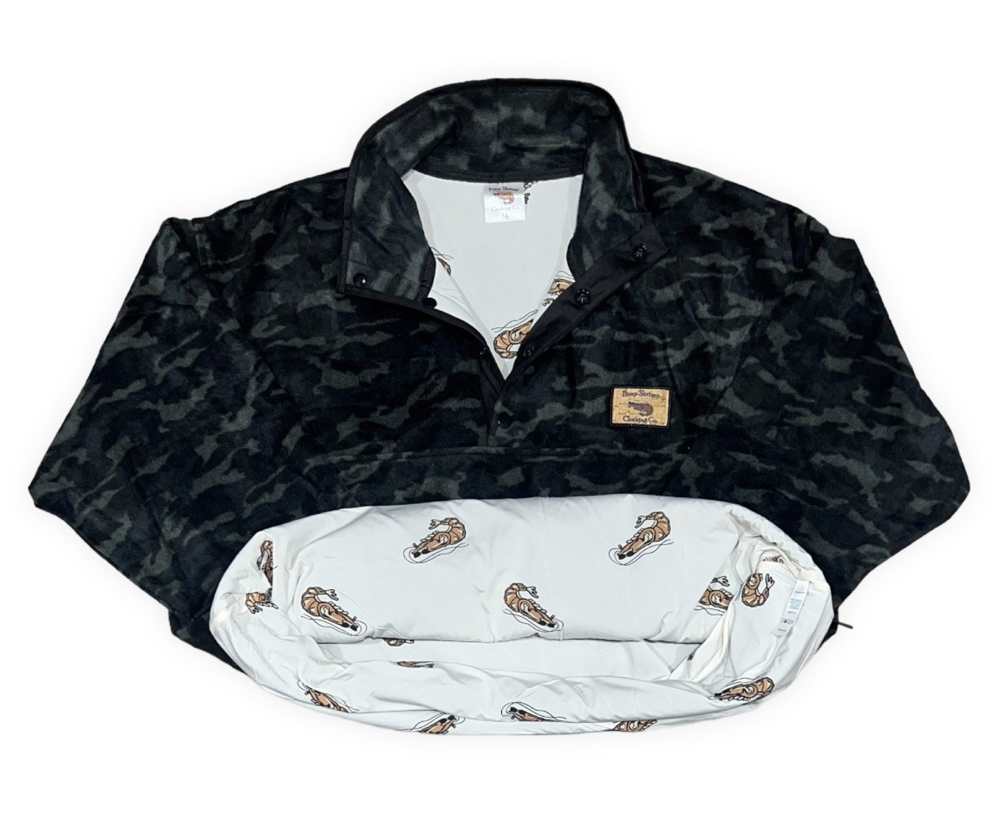 Black Camo Fleece Pullover