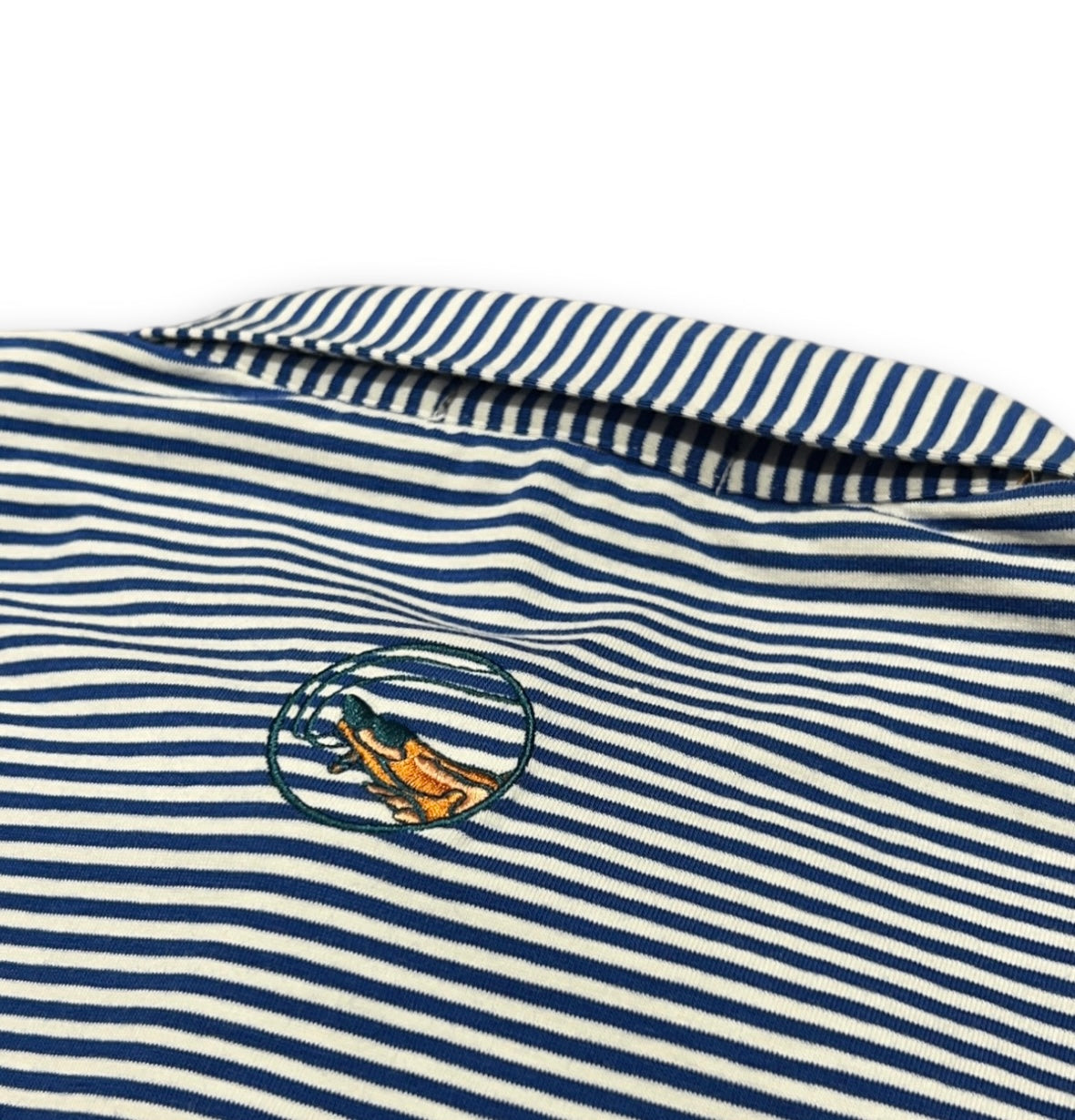 Men’s Polo - Dark Blue Striped with Free Keychain