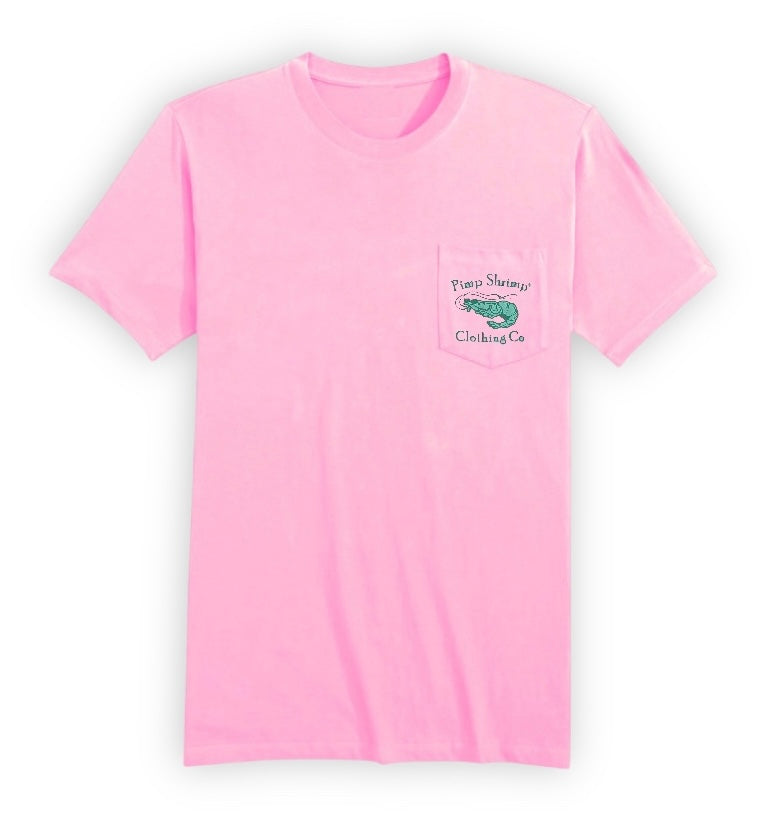 Green Oyster Camo-Back Short Sleeve T-Shirt - Pink