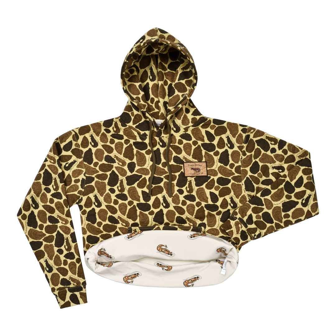 Brown Oyster Camo Mid-Weight Hoodie – Pimp Shrimp Clothing