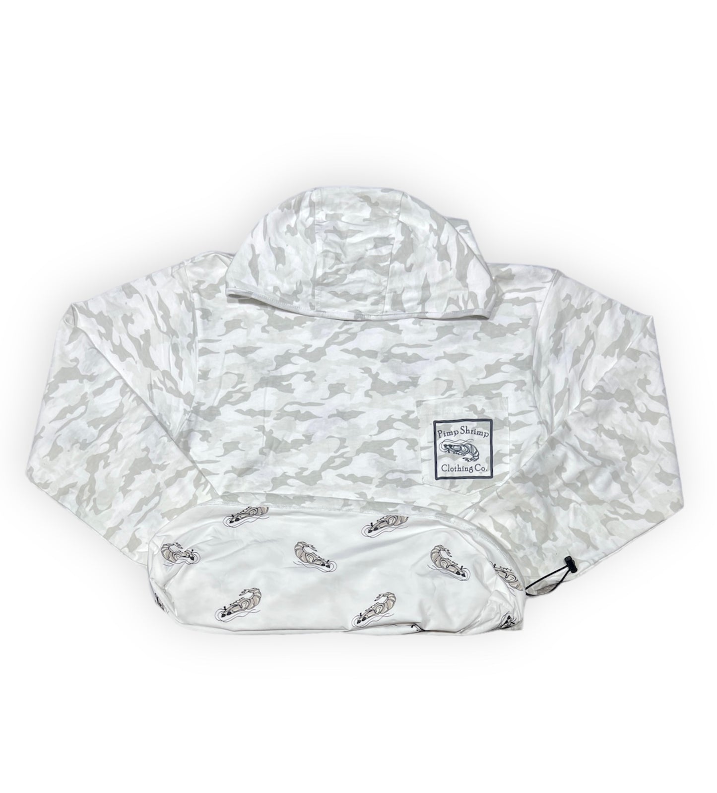 White Camo Comfort Lined T-Shirt Hoodie