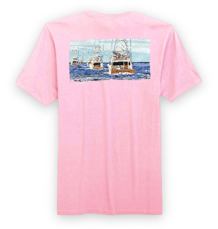Youth Short Sleeve Gone Fishing Pink
