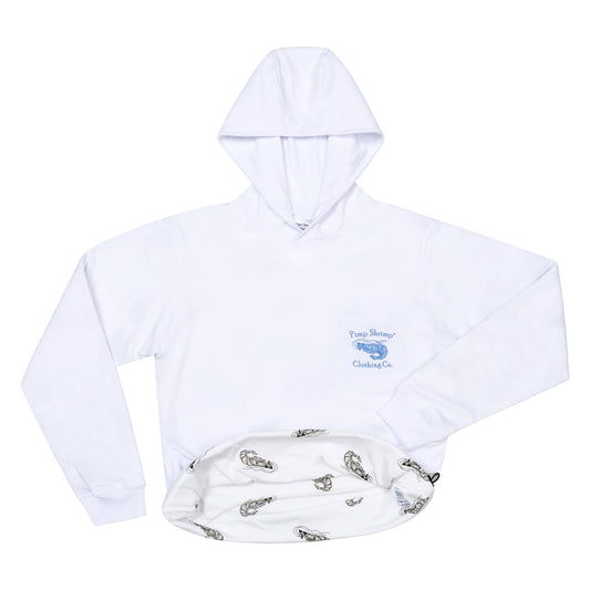 Oyster Camo-Back T-Shirt Hoodie - White