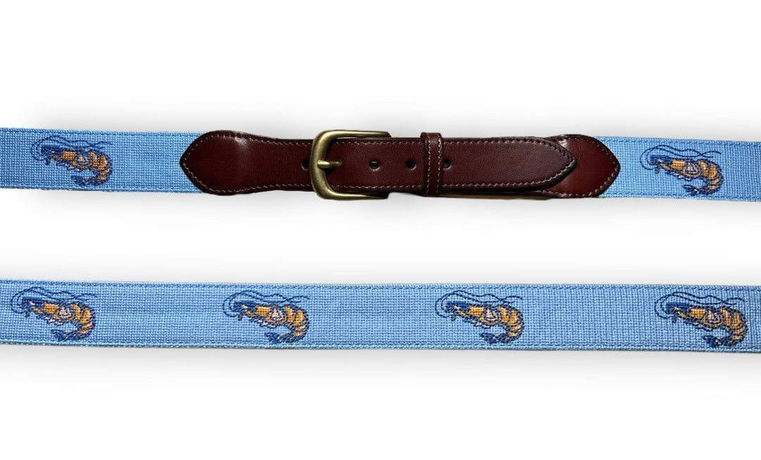 Pimp Shrimp Needlepoint Belts