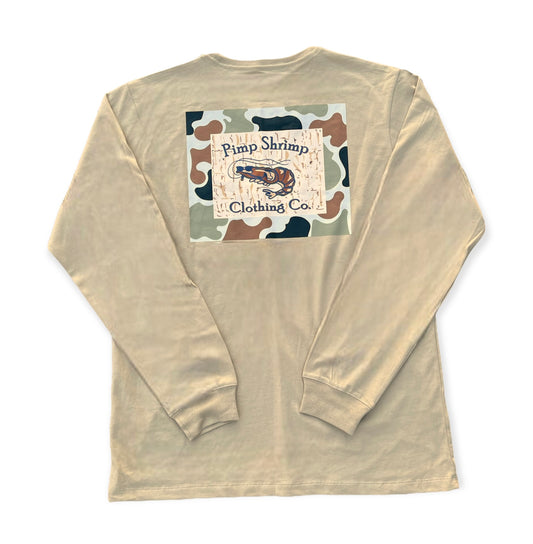 The Camo-Back Long Sleeve Pocketed T-Shirt