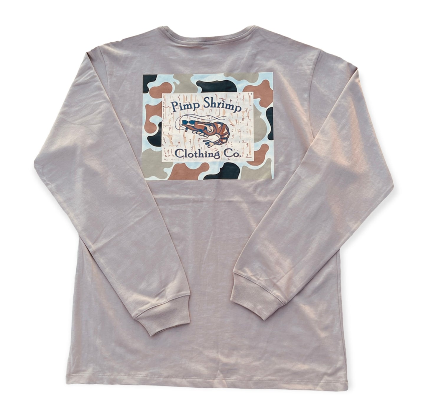 The Camo-Back Long Sleeve Pocketed T-Shirt